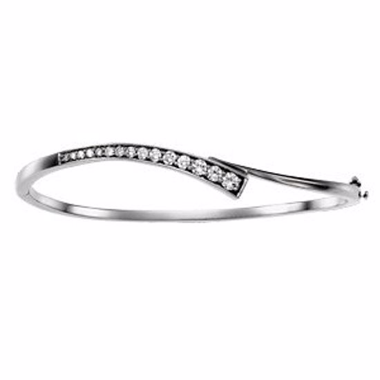 65451:60001:P 14kt White 3/4 CTW Diamond Journey 8" Bracelet