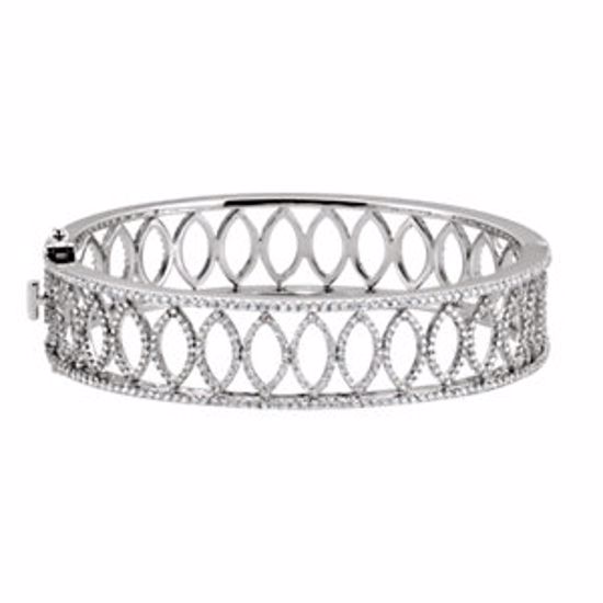 65487:60001:P 14kt White 5 1/4 CTW Diamond Bangle Bracelet