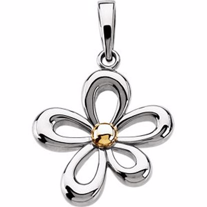 83544:100001:P 14kt White & Yellow Floral Pendant