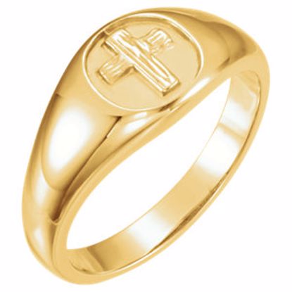 R16612KIT:143731:P 10kt Yellow The Rugged Cross® Chastity Ring Size 9