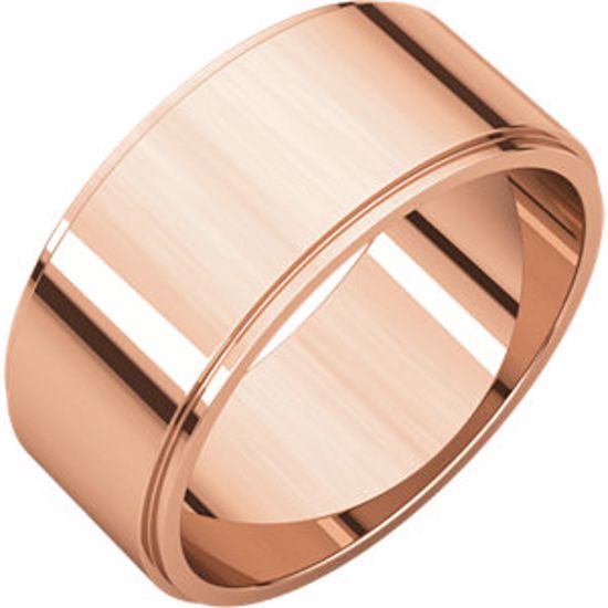 FE9.5:164493:P 14kt Rose 8mm Flat Edge Band