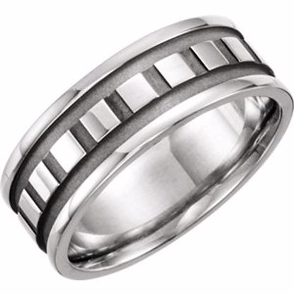 50472:287517:P 14kt White 7.75mm Design Band Size 14