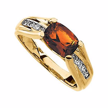65548:60001:P 14kt Yellow Madeira Citrine & 1/5 CTW Diamond Ring