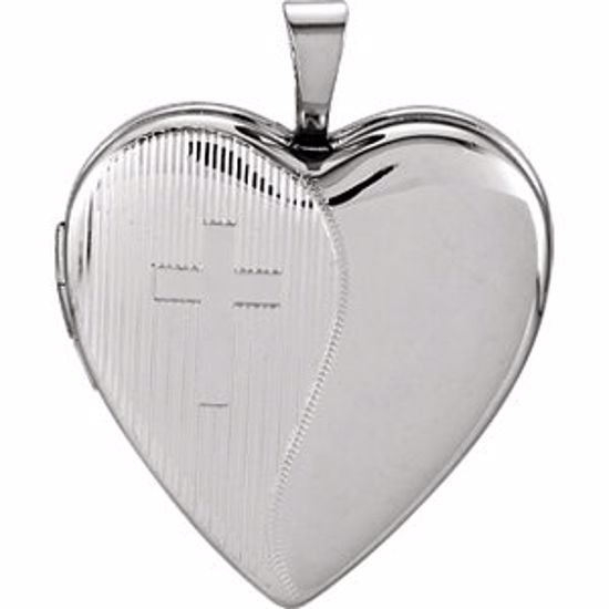 R41631:60001:P Sterling Silver 20.5x19mm Heart Cross Locket