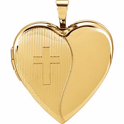 R41631:60002:P 14kt Yellow 20.5x19mm Heart Cross Locket