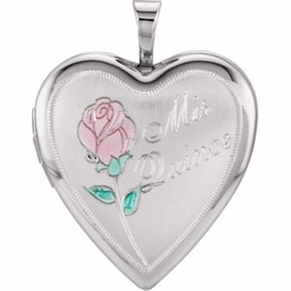 R41633:60002:P Sterling Silver 20.5x19.25mm Mis Quince Heart Locket