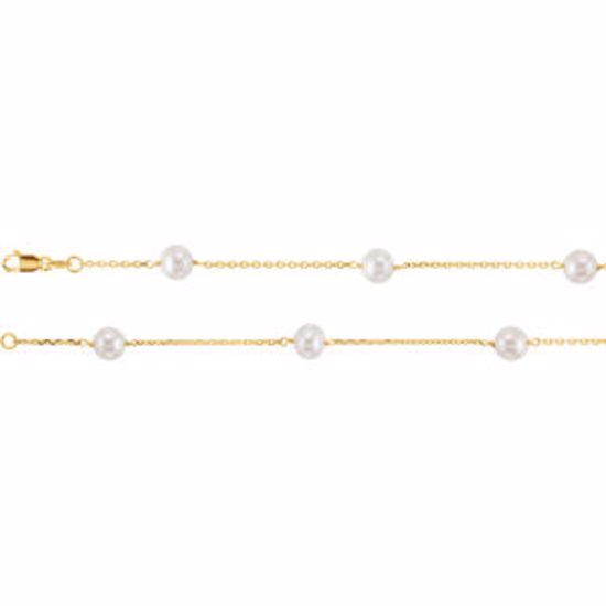 CH184:137797:P 14kt Yellow Pearl Station 16" Necklace