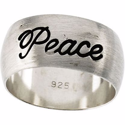 R43020:60005:P Sterling Silver Sterling Silver Antiqued Peace Ring Size 8