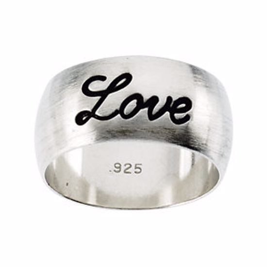 R43021:60007:P Sterling Silver Love Ring Size 10