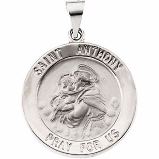 R41625:60004:P 14kt Yellow 22.25mm Hollow Round St. Anthony Medal