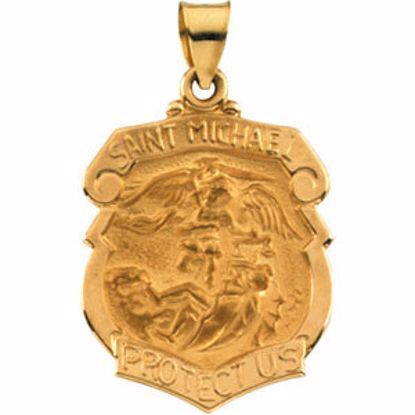 R41604:60002:P 14kt Yellow 25x21.5mm Hollow St. Michael Medal