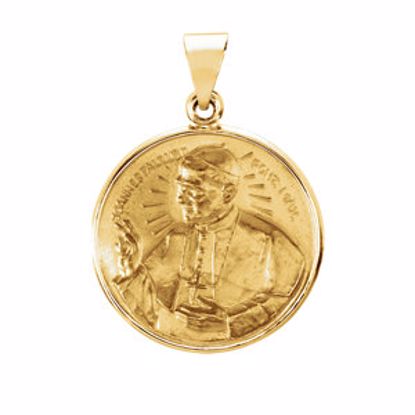 R41606:60002:P 14kt Yellow 20.75mm Round Pope John Paul II Hollow Medal