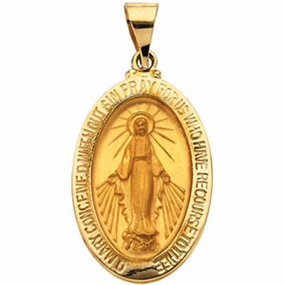 R41616:60002:P 14kt Yellow 23x16mm Hollow Miraculous Medal