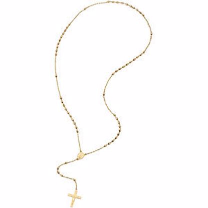 R41966:60001:P 14kt Yellow Rosary 16" Necklace