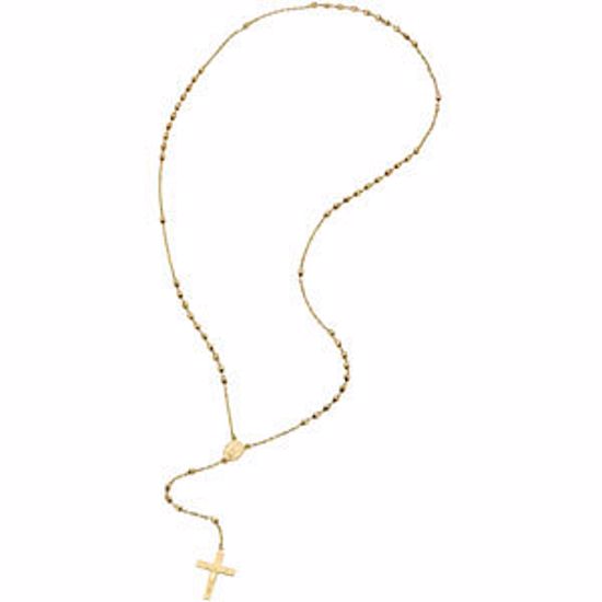 R41966:60001:P 14kt Yellow Rosary 16" Necklace
