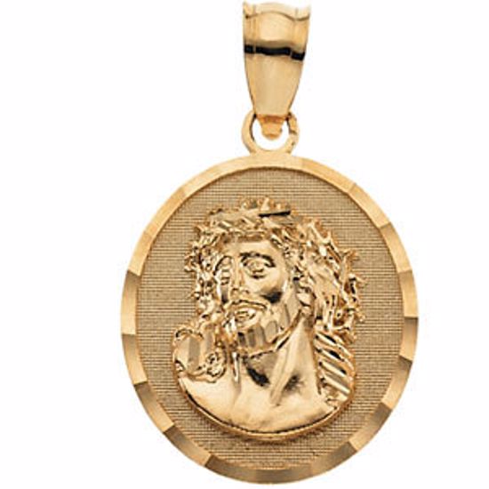 R41645:60002:P 14kt Yellow 20.25x18.5mm Face of Jesus (ECCE HOMO) Pendant