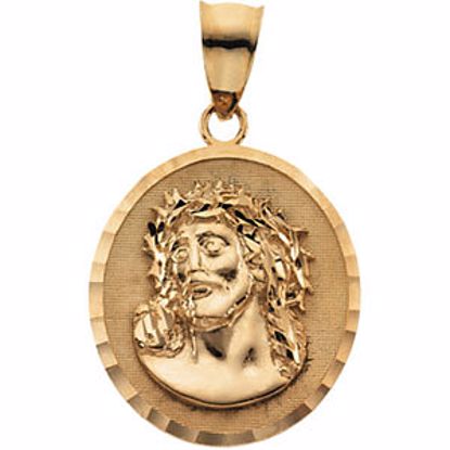 R41645:60003:P 14kt Yellow 25x23mm Face of Jesus (ECCE HOMO) Pendant