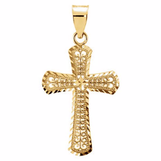 R42110:60001:P 14kt Yellow 21x14.5mm Cross Pendant
