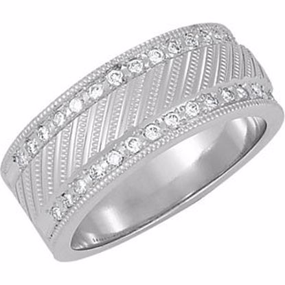 65443:60001:P 14kt White 1/3 CTW Diamond Milgrain Anniversary Band