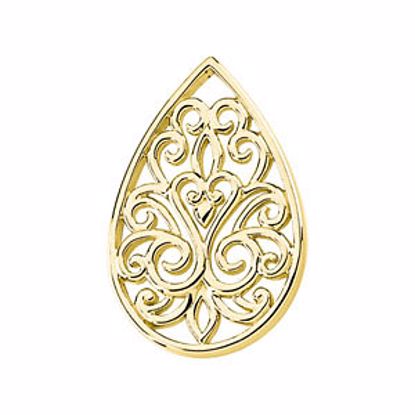 83438:100001:P Teardrop Filigree Pendant