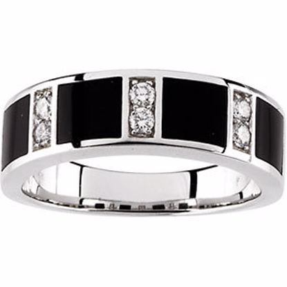 65518:60001:P 14kt White Onyx & 1/4 CTW Diamond Ring Size 11