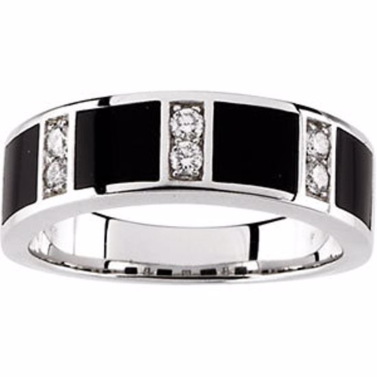 65518:60001:P 14kt White Onyx & 1/4 CTW Diamond Ring Size 11