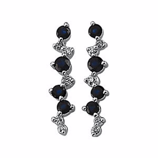 65692:60001:P Blue Sapphire & Diamond Earrings