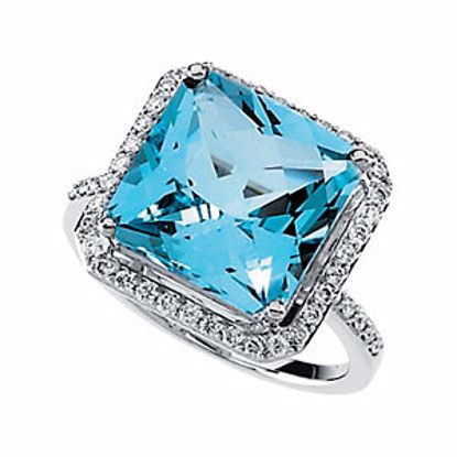 65678:60001:P Swiss Blue Topaz & Diamond Halo Ring