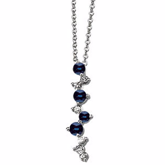 65693:60001:P Genuine Blue Sapphire & Diamond Necklace