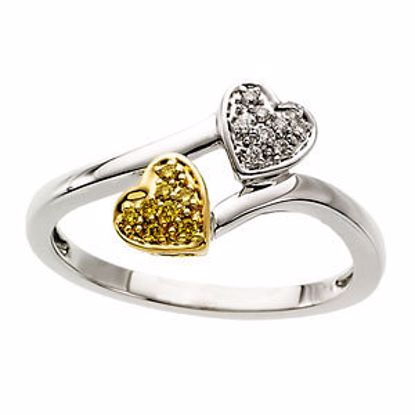 65706:60001:P Natural Yellow & White Diamond Heart Ring