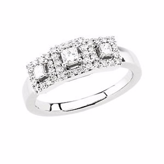 65623:60001:P 14kt White 1/2 CTW Diamond 3-Stone Anniversary Band