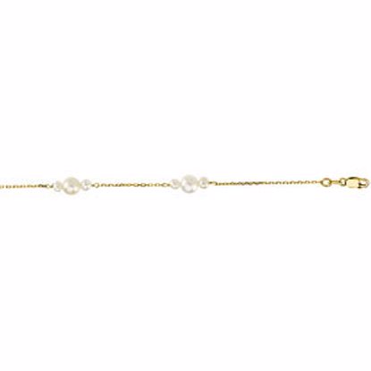 65764:60001:P 14kt Yellow Freshwater Cultured Pearl 7.5" Bracelet