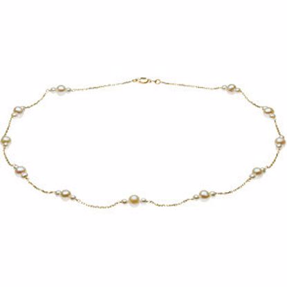 65764:60002:P 14kt Yellow Freshwater Cultured Pearl 17" Necklace