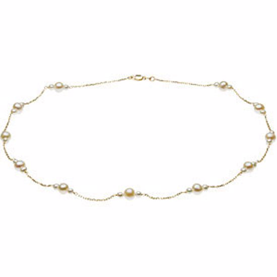 65764:60002:P 14kt Yellow Freshwater Cultured Pearl 17" Necklace