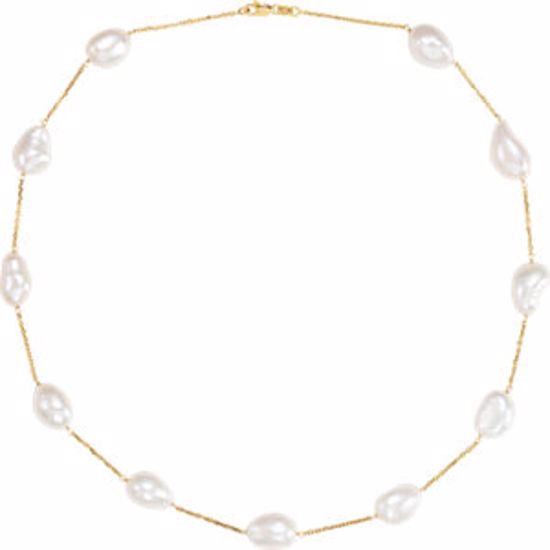 65768:60001:P 14kt Yellow Freshwater Cultured Pearl 18" Necklace