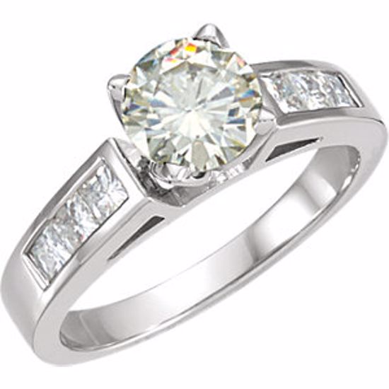 65708:60006:P Charles & Colvard Moissanite® 4-Prong Engagement Ring or Band