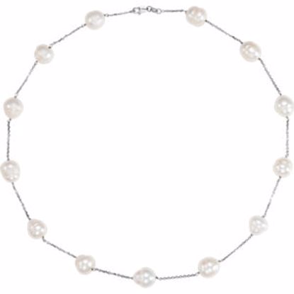 65769:60006:P 14kt White Freshwater Cultured Pearl 18" Necklace