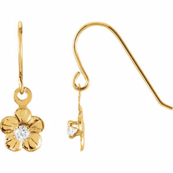 19234:60001:P 14kt Yellow CZ Daisy Earrings