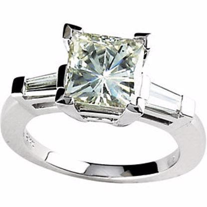 65714:60001:P Charles & Colvard Moissanite® & Diamond 4-Prong V-End Engagement Ring