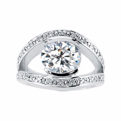 65755:60001:P Charles & Colvard Moissanite® & Diamond Split-Shank Ring