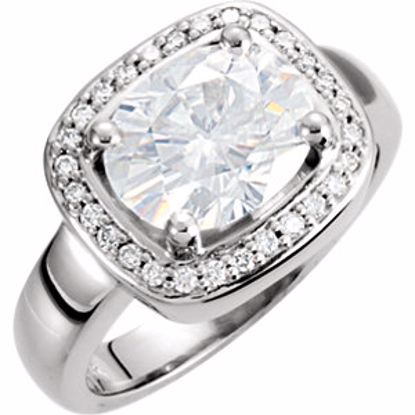 65753:60001:P Charles & Colvard Moissanite® & Diamond Accented Ring
