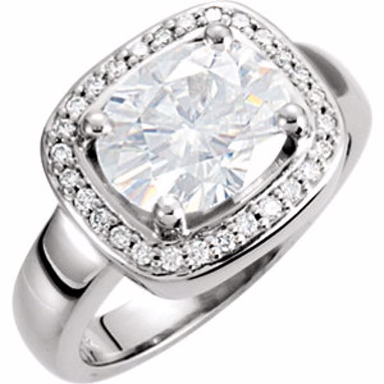 65753:60001:P Charles & Colvard Moissanite® & Diamond Accented Ring