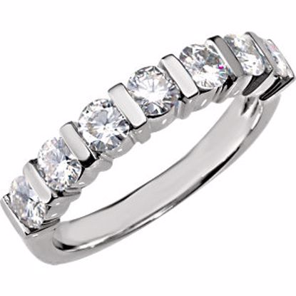 65726:60001:P Charles & Colvard Moissanite® 7-Stone Anniversary Band