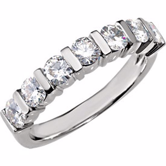 65726:60001:P Charles & Colvard Moissanite® 7-Stone Anniversary Band