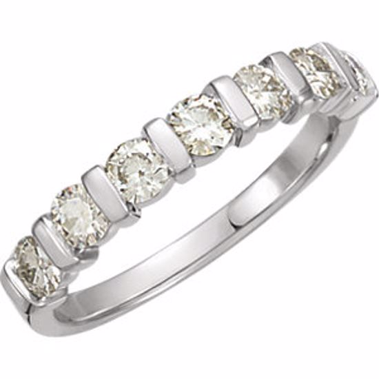 65722:60002:P Charles & Colvard Moissanite® 7-Stone Anniversary Band