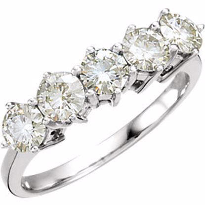 65719:60001:P Charles & Colvard Moissanite® 5-Stone Anniversary Band