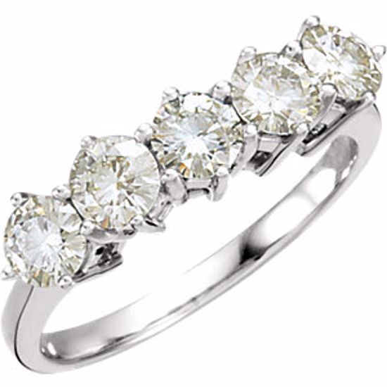 65719:60001:P Charles & Colvard Moissanite® 5-Stone Anniversary Band