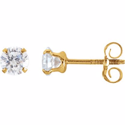 19256:60001:P 14kt Yellow CZ Earrings