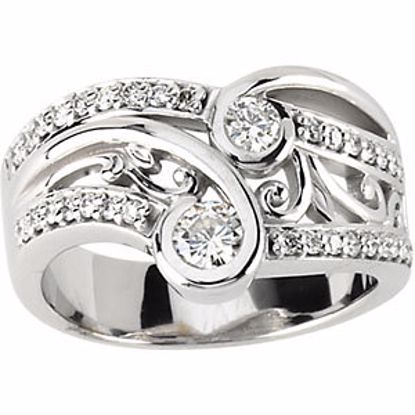 65759:60001:P Charles & Colvard Moissanite® & Diamond Right-Hand Ring