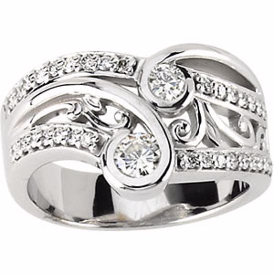 65759:60001:P Charles & Colvard Moissanite® & Diamond Right-Hand Ring
